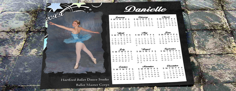 Black & Gray Dance Calendar