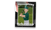 Black & Gray Baseball 4x5 Magnets