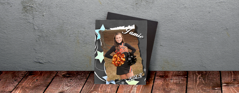 Black & Gray Cheerleading 4x5 Magnets