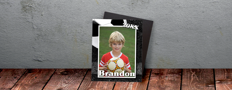 Black & Gray Soccer 4x5 Magnets