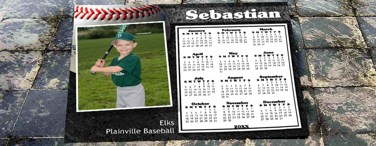 Black & Gray Baseball Calendar