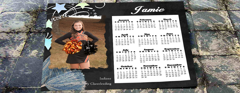 Black & Gray Cheerleading Calendar