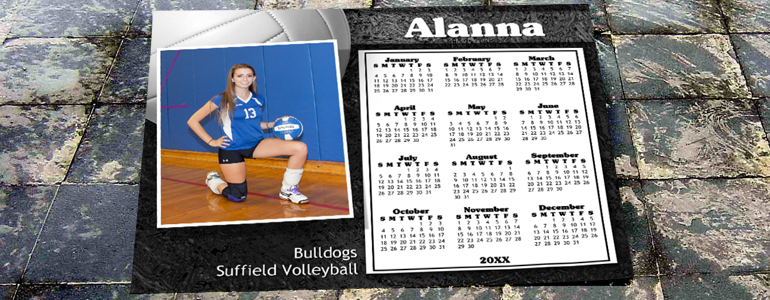 Black & Gray Volleyball Calendar