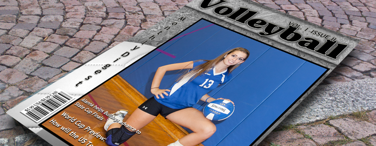 Black & Gray Volleyball Magazine Cover