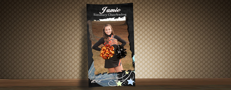 Black & Gray Cheerleading Poster