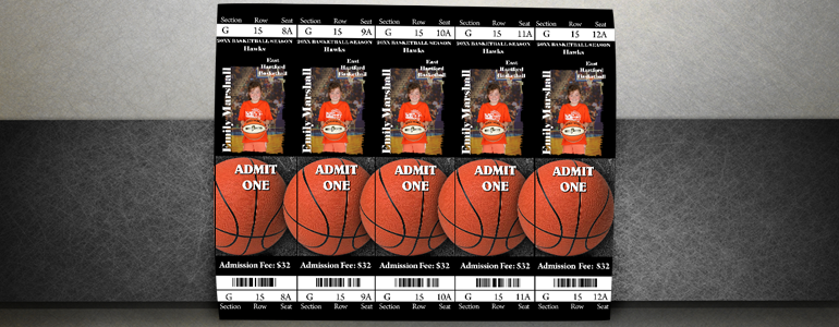 Black & Gray Basketball Sport Tickets