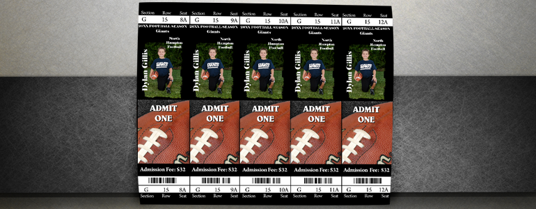 Black & Gray Football Sport Tickets