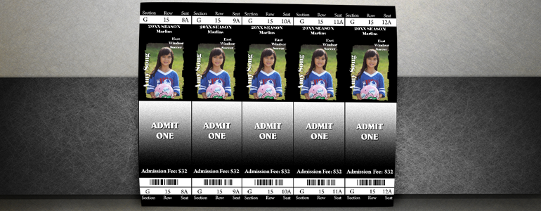 Black & Gray Non-Sport Specific Sport Tickets