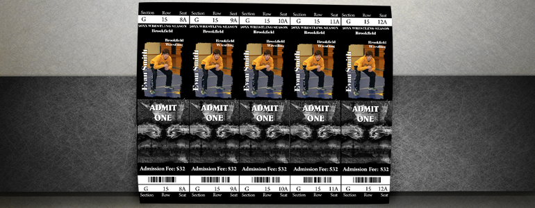 Black & Gray Wrestling Sport Tickets