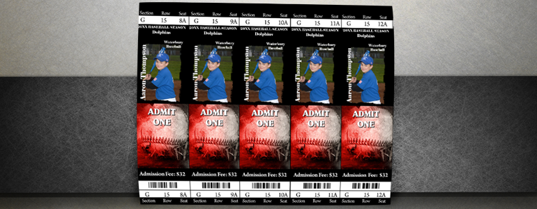 Contemporary Baseball Sport Tickets