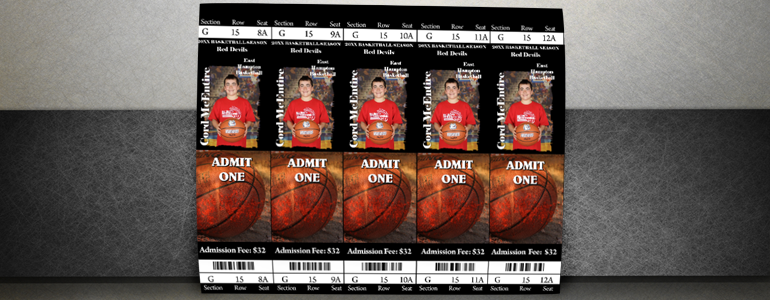 Contemporary Basketball Sport Tickets