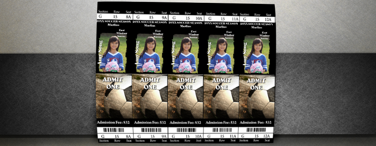 Contemporary Soccer Sport Tickets