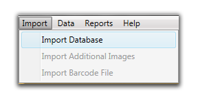 Importing Database Menu
