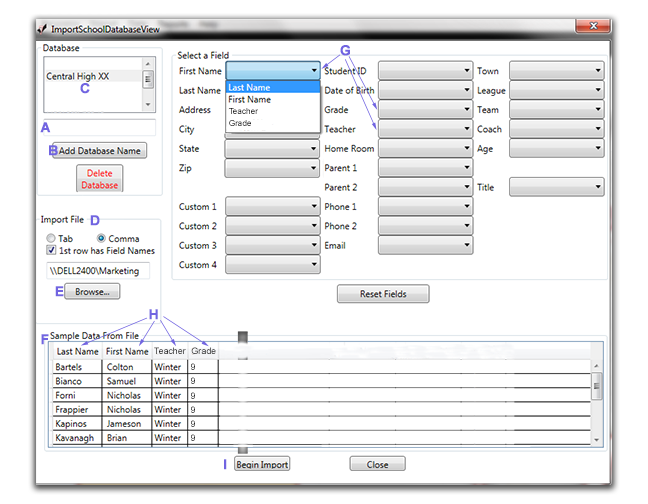 Importing Menu