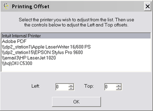 Printer Offset